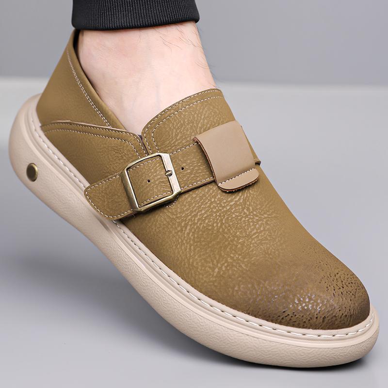 Fashion Genuine Leather Board Shoes Fashion Retro High-quality Styles Daily Leisure and Business Trendy Youth Outdoor Shoes Slip On