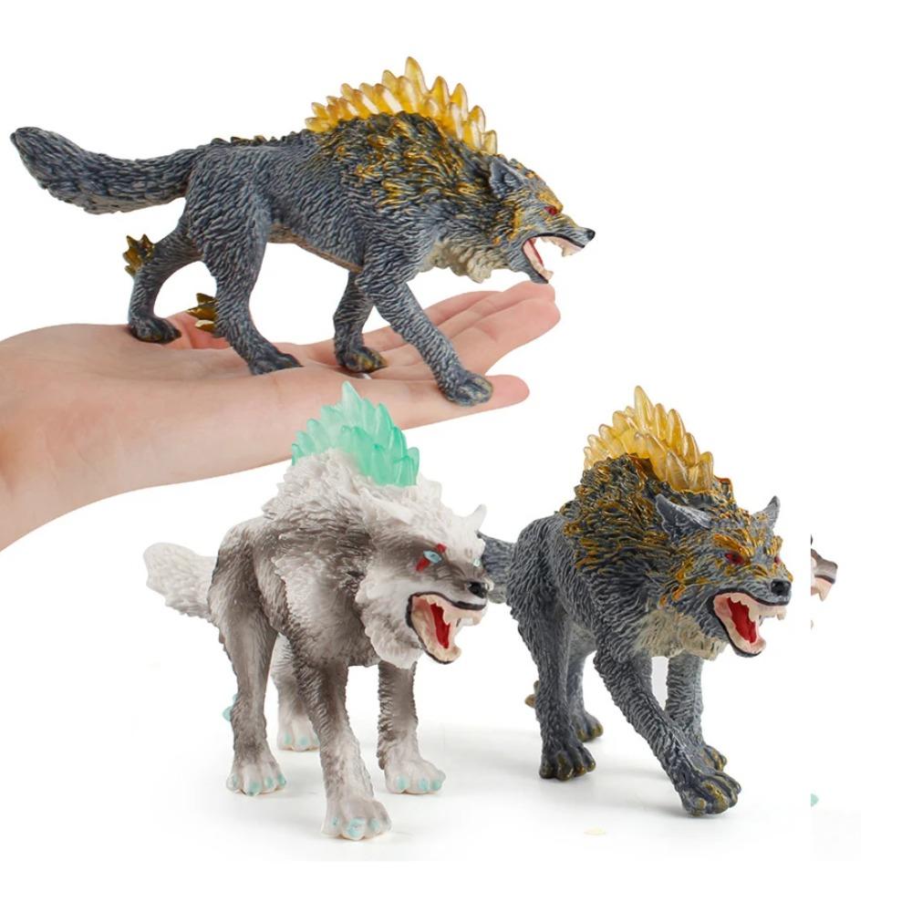 Realistische Wilde Dieren Arctische Wolf Buidelwolf Gorgonops Manenwolf Model Actiefiguren Jungle Bos Dier Speelgoed voor Kinderen