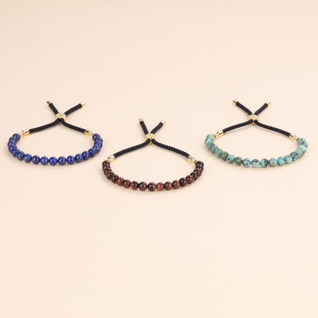 Lapis Lazuli December Birthstone Adjustable Length Power Stone Bracelet for Men and Women [KOAI]