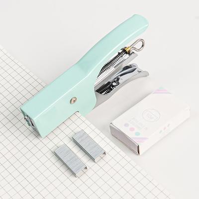 Small Hand-held Stapler 10-16 Sheet Capacity Stapler with 750 Staple Mini Desktop Stapler for Office School Home Travel