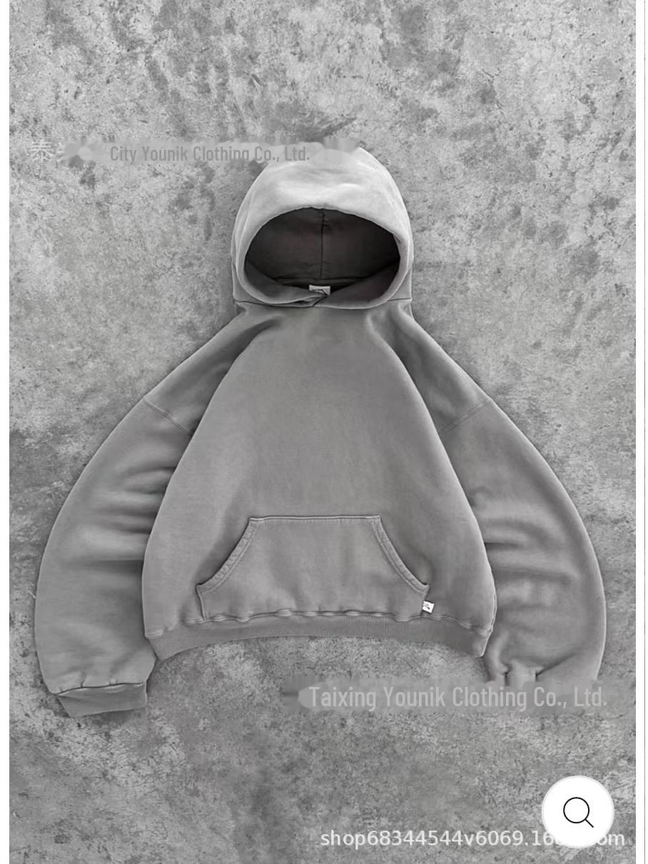 

Однотонний светр з капюшоном для жінок і пар у європейському та американському стилі осінь/зима 2024 року. S сірий колір