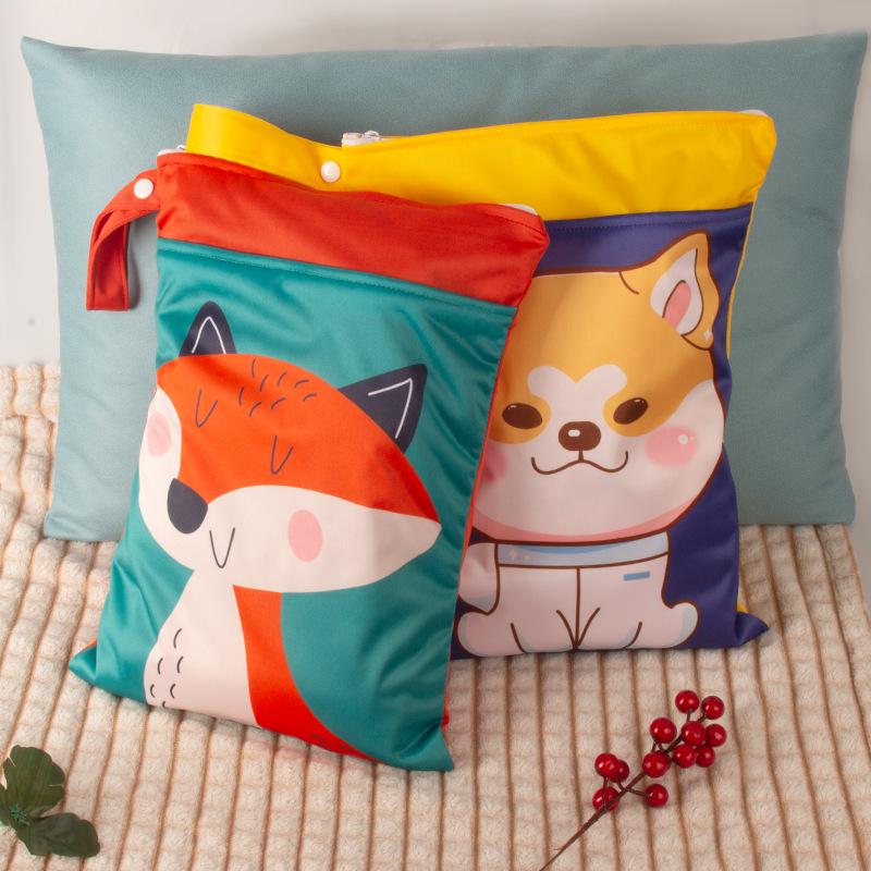 Cartoon Cute Waterproof Wet/Dry Separation Storage Bag (25x35cm) for Travel and Clothing