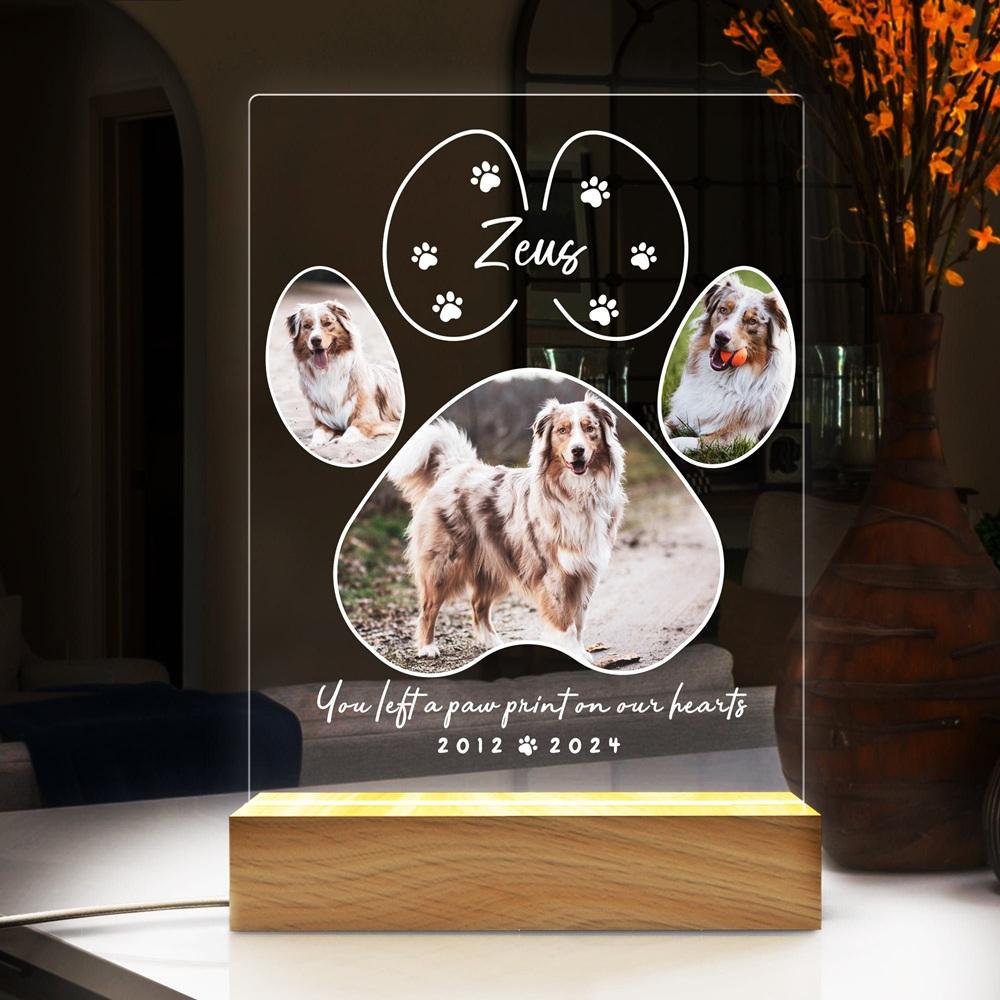 Personalized Acrylic Pet Portrait Luminary Glowing Ornament Customizable with Pet Picture Word Gift for Pet Parents Enthusiasts