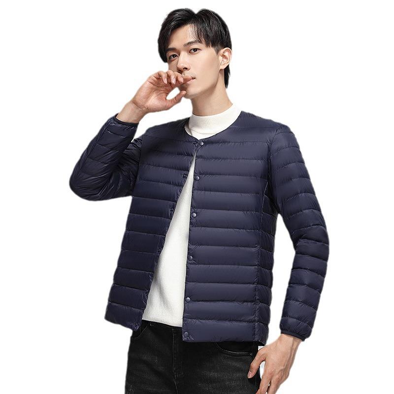 Autumn and Winter Men's New Lightweight Trendy Fashionable Down Jacket Men's Short Variable V-neck Jacket Men's Versatile Jacket