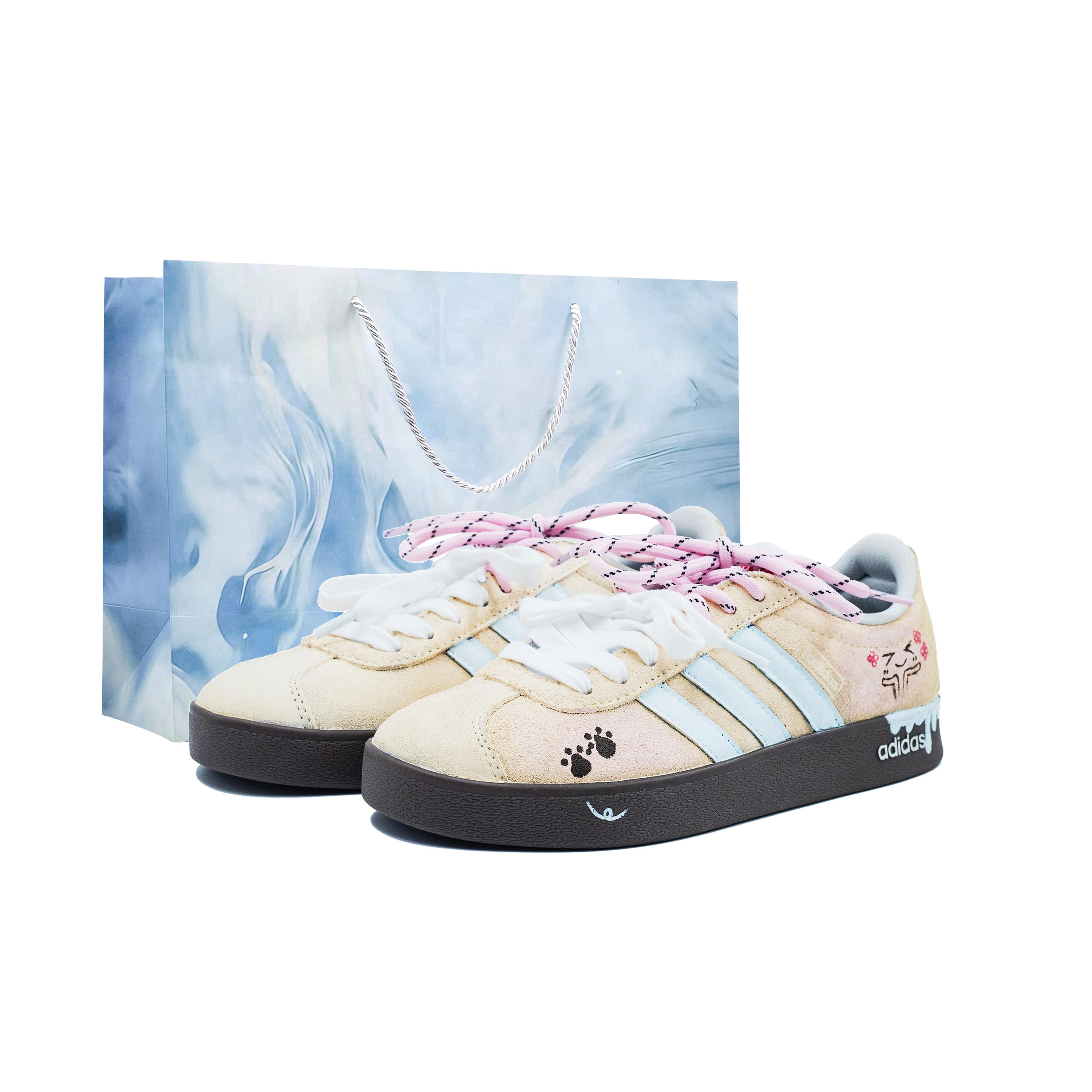 

Custom Adidas Vl Court Classic Quirky Handmade, Velvet Dusty Pink Peach Abrasion Resistant Low top German Army Trainers JS3003(Team1154-) 39⅓