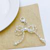 Y2K Crystal Beaded Bowknot Pendant Phone Strap Lanyard Pocket Keychain Strap Backpack Charm Car Keys Decoration Chain