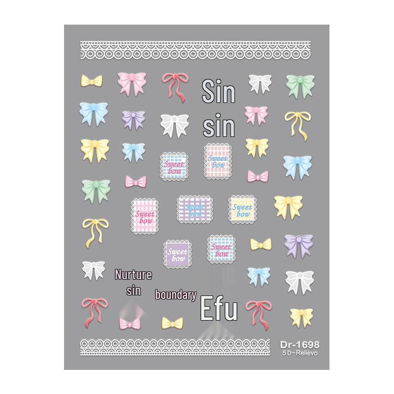 

Redanco 3D тисненые мультяшные наклейки для ногтей с милым бантиком