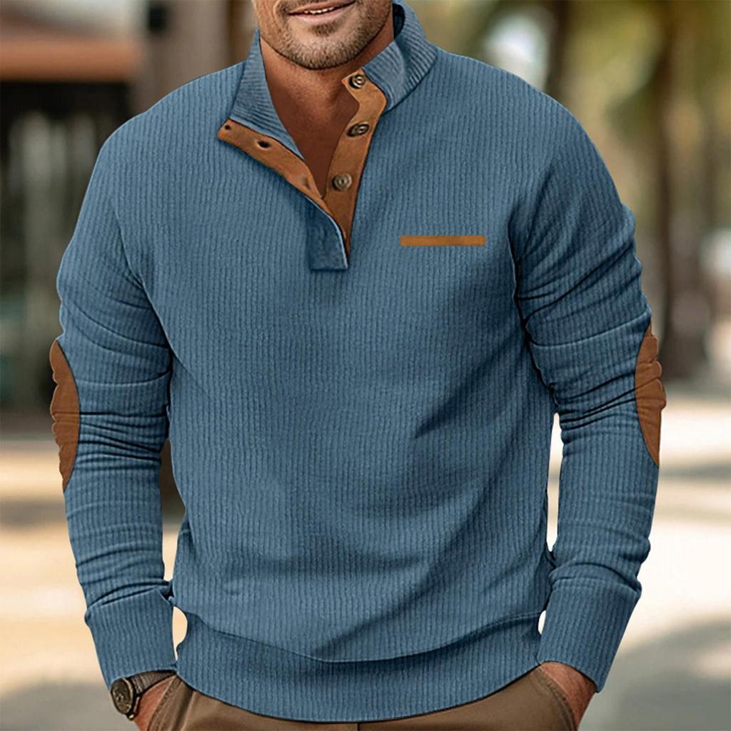 Frühlings- und Herren-Sweatshirt mit Stehkragen ist ein lässiges Outdoor-Pullover-Oberteil