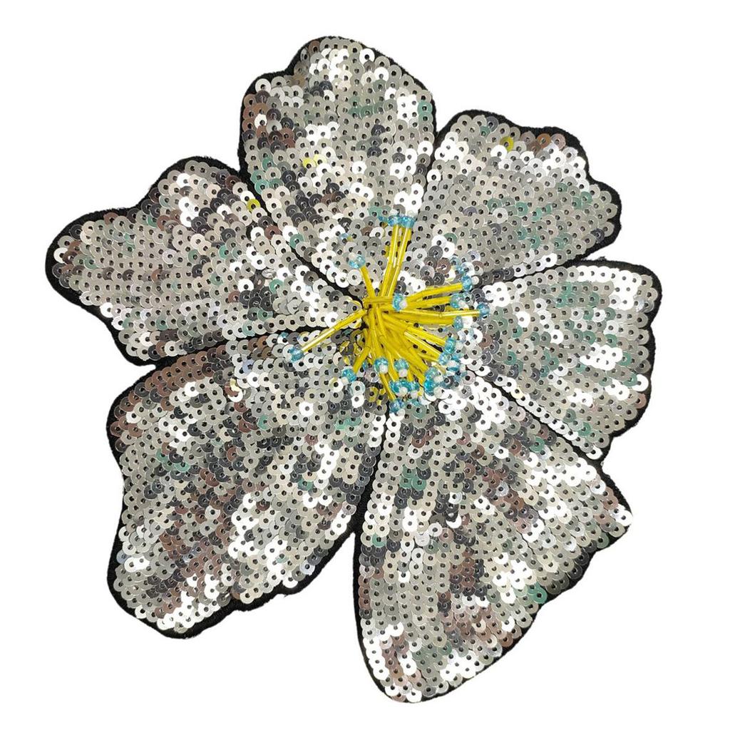 Embroidery Fabric Flower Patch Sequined Applique For Easy Application On Various Textiles Craft Costume Garment Decors