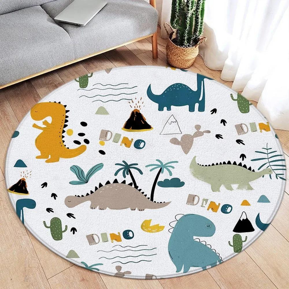Kawaii Cartoon Hondje Bos Dierentuin Dieren Serie Print Rond Super Absorberende Deurmat Binnen Kamer Vloermat 40x40cm