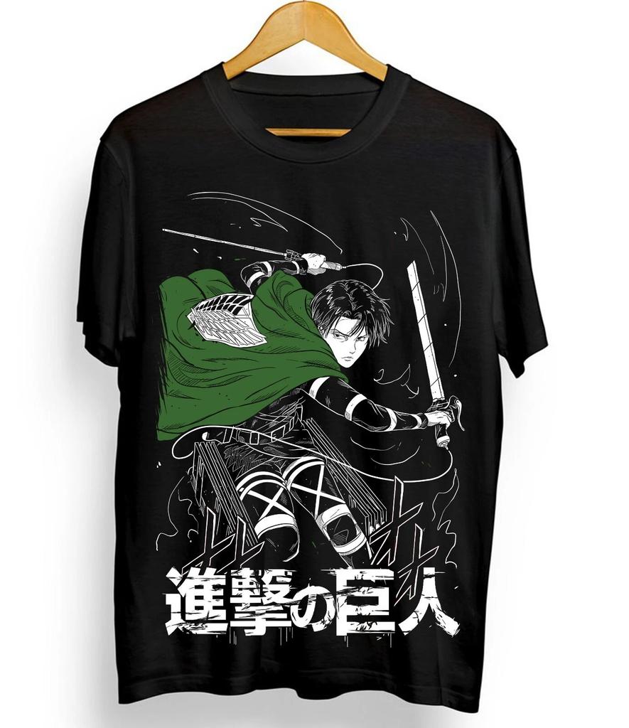 Levi Shingeki Mikasa Attack on Titan T Shirt Shingeki No Kyojin Anime Summer Cotton Men Women Couple Tee Streetwear UnisexCasual