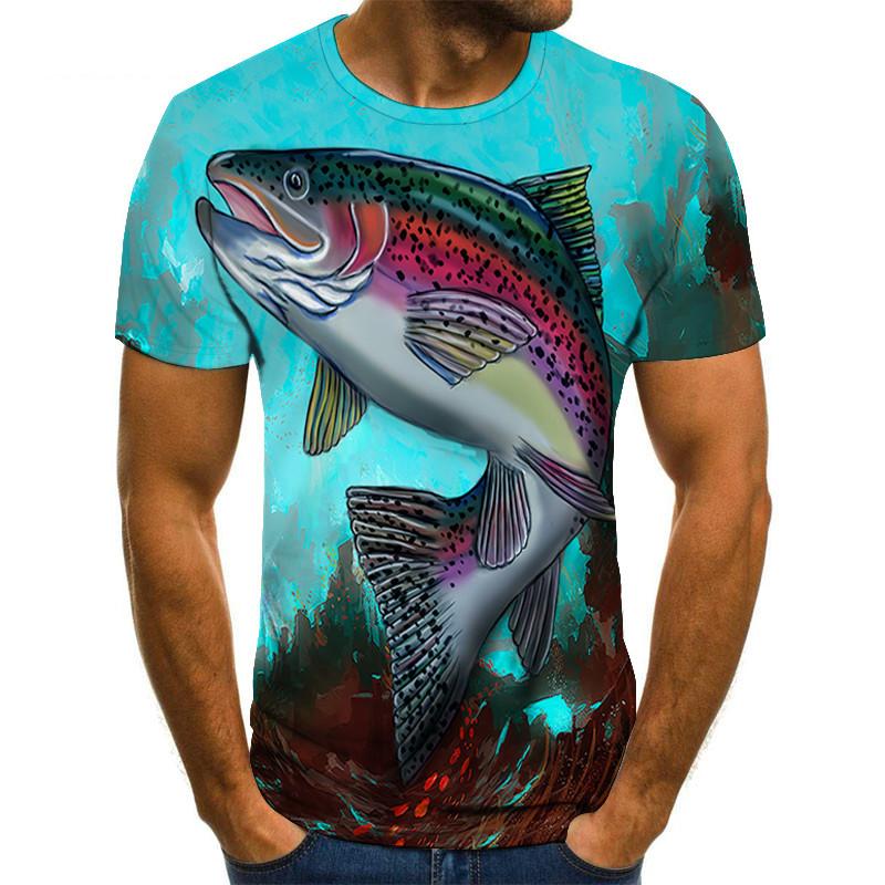 Funny Fishing 3D Print T-Shirts Men Women Short Sleeve T Shirt Hip Hop Streetwear Oversized Harajuku Y2k Tops Tees Kids Clothing