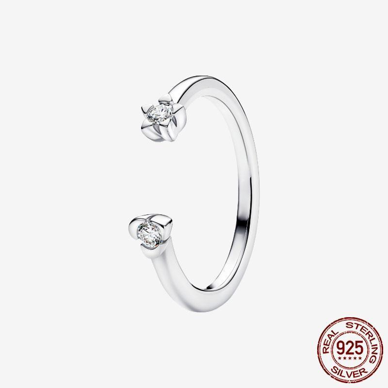 925 Sterling Silver Open Ring Style  Paved Heart Butterfly Flower Colorful Gemstone Ring For Women Daily Wear Jewelry Gift 2026
