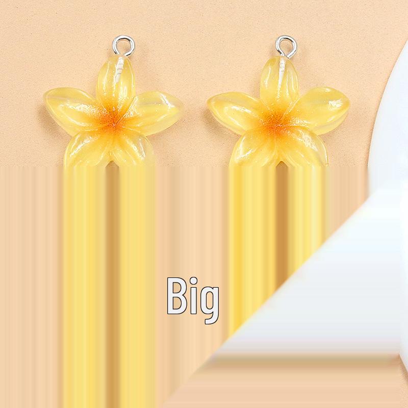 6-Color DIY Resin Lotus Flower Pendants - Transparent Five-Petal Charms for Bags