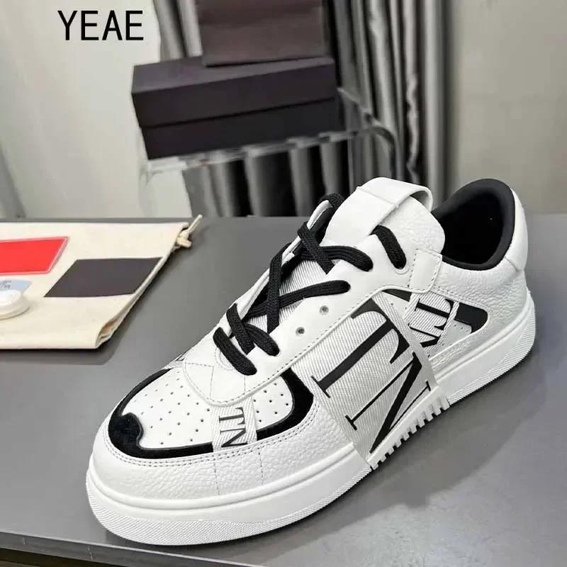 High-quality luxury trend colorful patchwork letters casual shoes High-end men's and women's leather shoes
