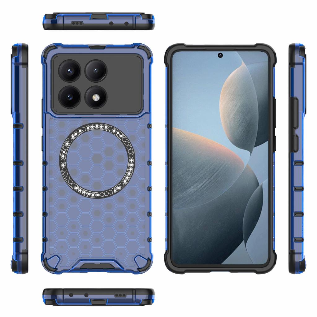 Für Xiaomi Redmi K70E 5G/Poco X6 Pro 5G Magnetische Handyhülle Wabenförmige TPU+PC Rückseite