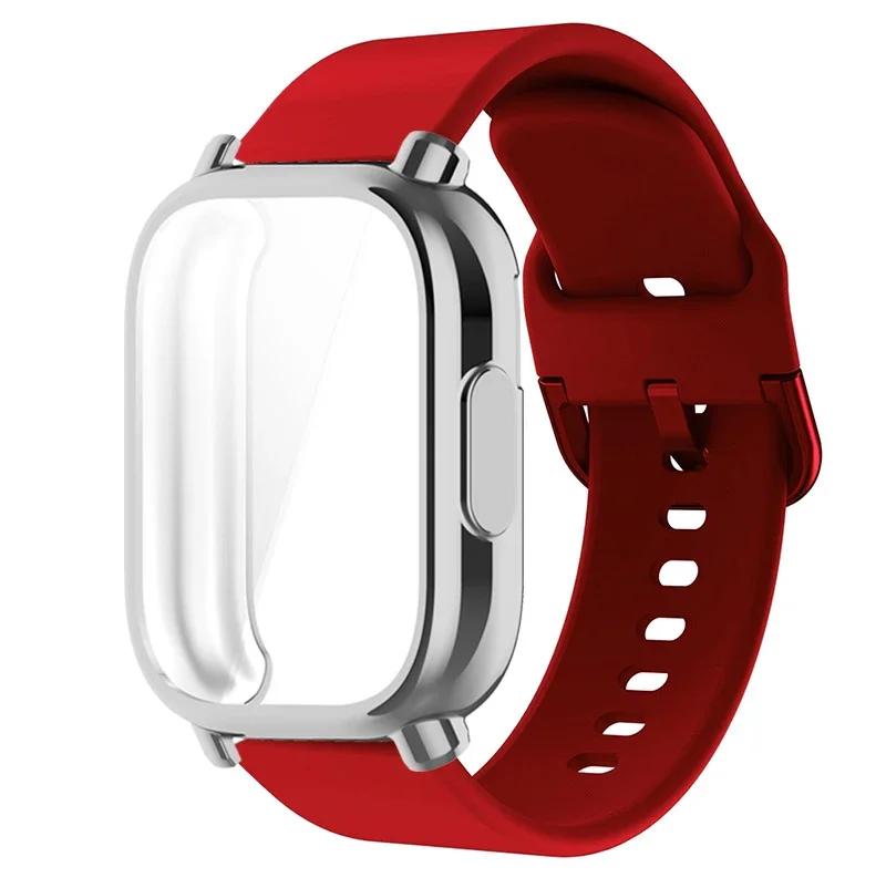 22mm Silicone Strap With Case For Xiaomi Redmi Watch 5 Active Lite Smart Watch Wrist Band TPU Case For Redmi Watch 5 Active Lite