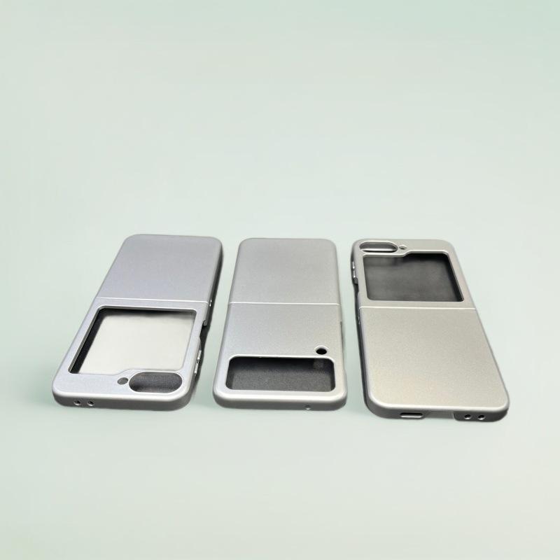 Suitable for Samsung Galaxy Zflip6 Hard Shell Wear Resistant Silver Folding Mobile Phone Case Anti Fall