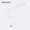 PERFANY 1-5 Carat Moissanite Necklace for Women S925 Pure Silver Diamond Classic Four Claw Pendant Wedding Jewelry