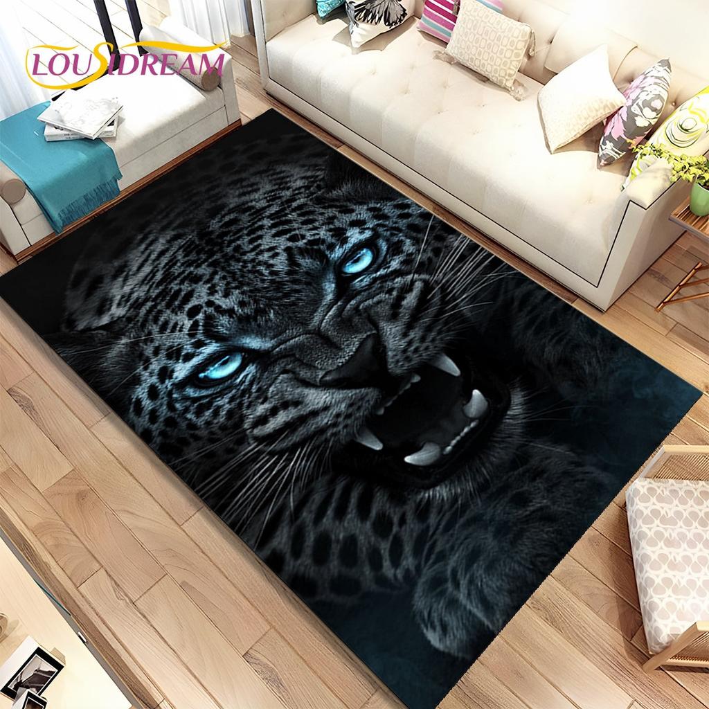 Zvíře leopard Gepard Cartoon Beast Area Koberec,Koberec pro domácí Obývací pokoj Ložnice Pohovka Rohožka Kuchyň Dekor,Protiskluzová podložka na podlahu