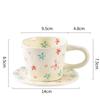Creative Hand Pinched Ceramic Coffee Cups and Saucers Cute Hand-painted Floral Blueberry Love Mugs Home Afternoon Tea Drinkware