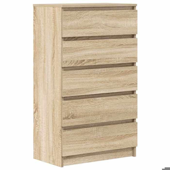 Commode Armoire de chambre - mango - chêne sonoma - 60x36x103 cm - Bois d'ingénierie M121