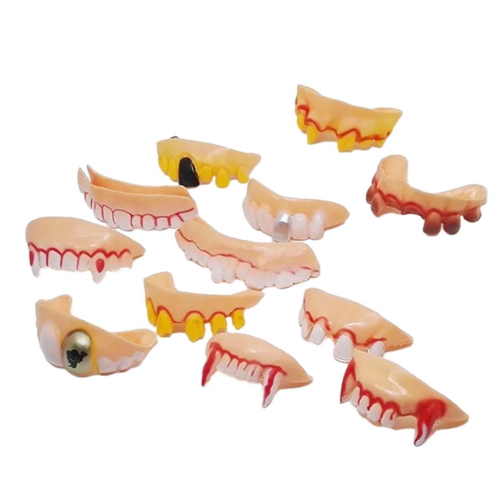 Halloween Fake Teeth Halloween Front Teeth Funny Fake Teeth Decoration for Stage Performance Dress Up Party Halloween Masquerade