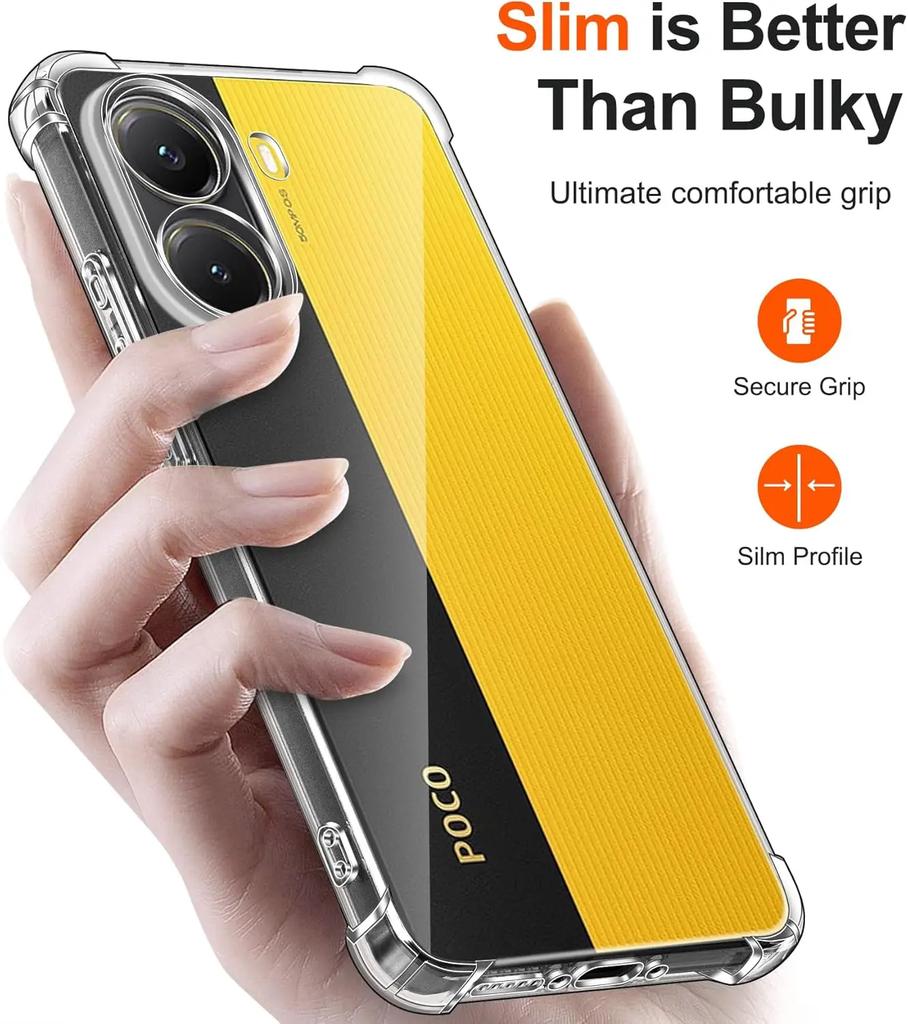 TPU Transparent Case for Xiaomi Poco F7 5G Protective Cover Four Corners Shockproof Bumper Coque Fundas