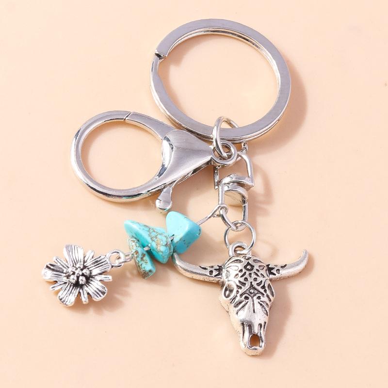Cute Sun Moon Keychain Metal Cross Keyring Pendants for Car Key Holder Women Girls Handbag Accessories DIY Jewelry Gifts