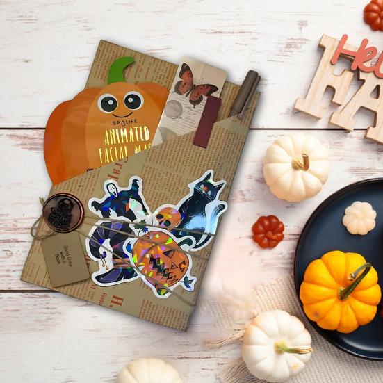 Halloween Blind Date Book Package Mysteriously Wrapped Gothic Horror Spooky Themed Packaging Paper And Sticker Kit for Book Lovers