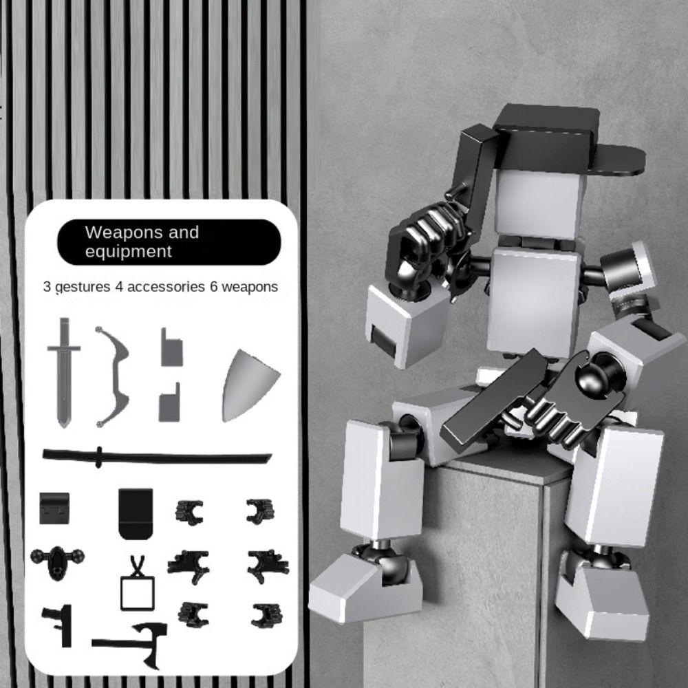 

Модельна лялька 3D-друкований манекен Рухомий робот Робот-трансформер Колекційна іграшка сірий