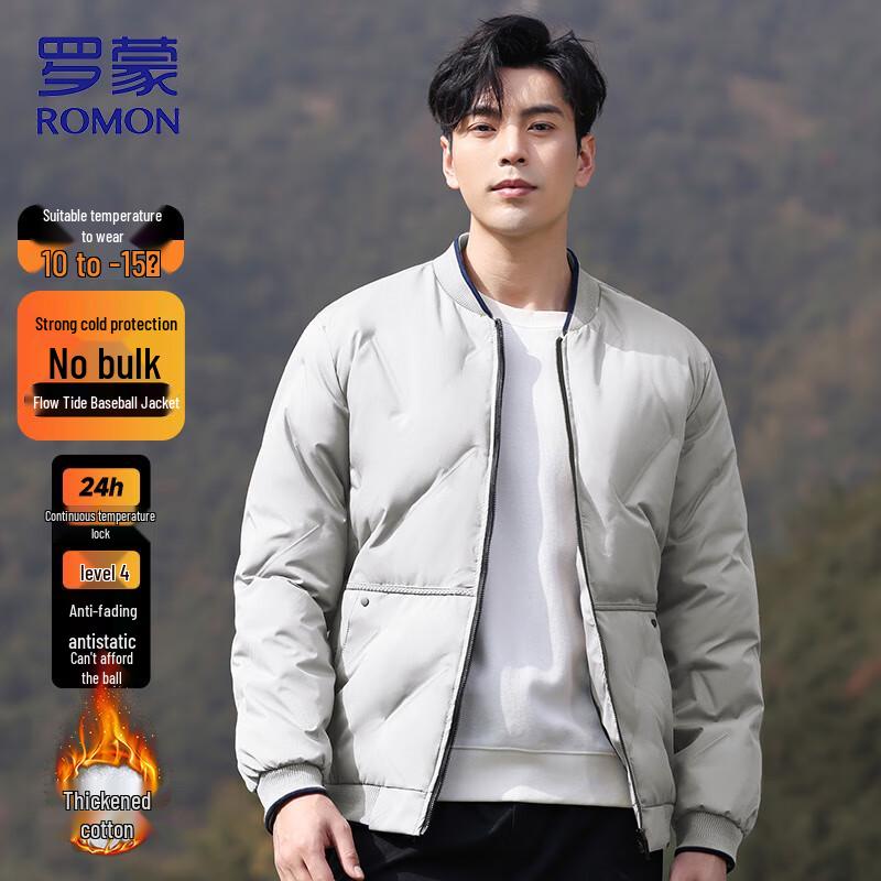 ROMON Men s Business Baseball Collar Padded Winter Jacket 7XL