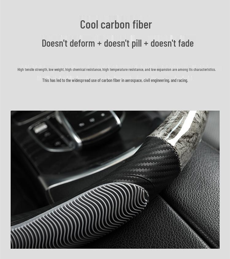 Steering Wheel Cover with Wood Grain & Carbon Fiber Trim for Volkswagen Sagitar & Magotan