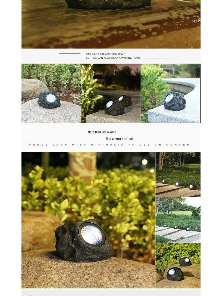 LED Wasserdichte Solarsteinleuchte für Außengartendekorationen und Rasenscheinwerfer