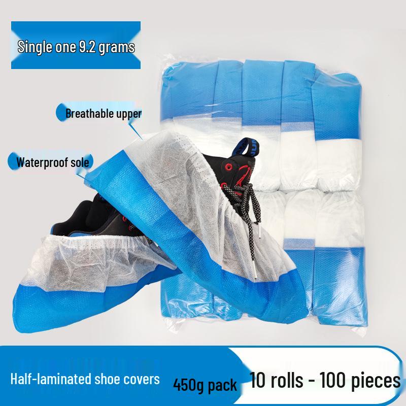 Thickened Non-Woven Disposable Shoe Covers - Extra Large, Full Elastic Fit for Adults and Children