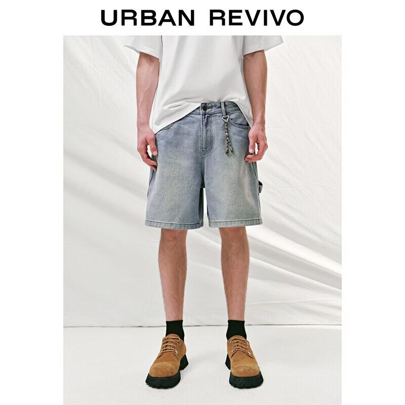 UR2026 Men s Distressed Washed Lyocell Denim Shorts 29