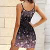 Summer New Style Fashion Print Sleeveless Bodycon Dress with Pockets Sexy Slim Fit Elegant Party Dress
