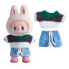 Sweater Jeans for 15-17Cm Labubu Plush Stuffed Doll Outfits DIY Mini Dolls Clothing Accessories