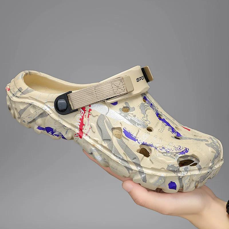 Summer Men Slippers Camouflage Platform Outdoor Clogs Shoe Women Beach Sandals Male Soft EVA Indoor Home Slides Big Size 46 47