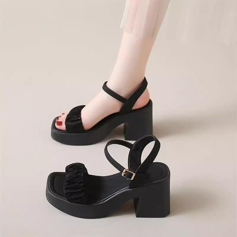 High-heeled sandals for women's summer new versatile thick-heeled Mary Jane fashion shoes for women with skirts