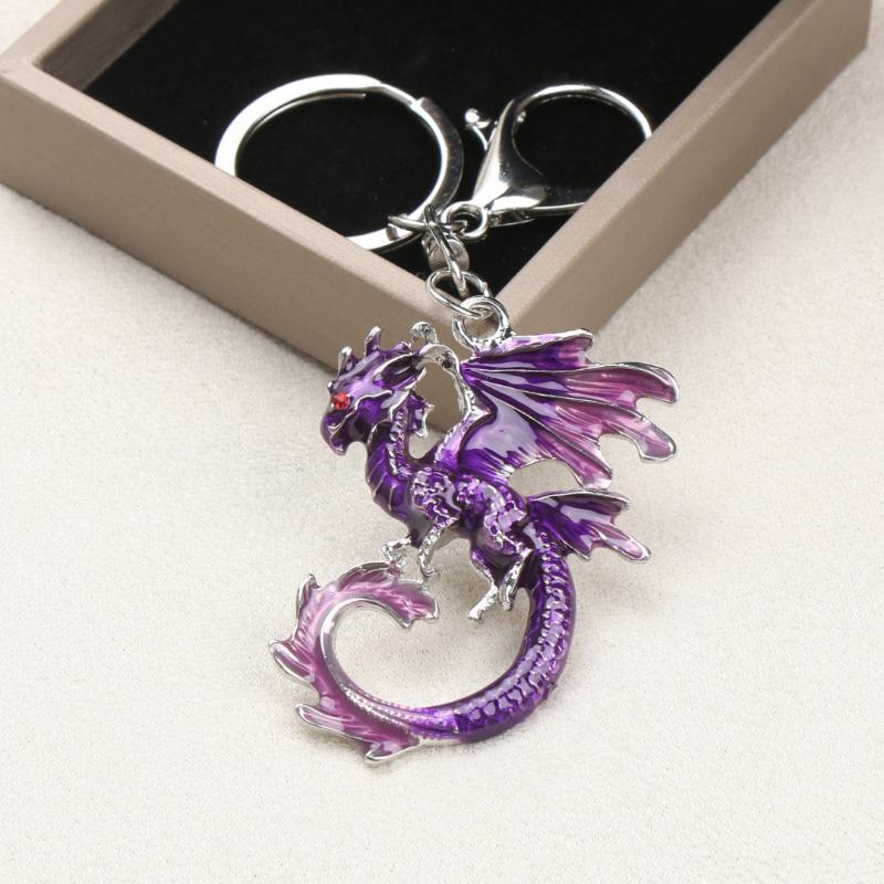 Sada smaltovaných klíčenek s draky Fantasy Klíčenka s wyvernem Přívěsek na tašku Příslušenství ke klíčům od auta Dárek
