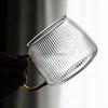 1-6PCS Japanese Striped Glass with HandleTransparent Water Cup Home Net Celebrity Heat-Resistant Drinking Juice Cup Wine Glasses