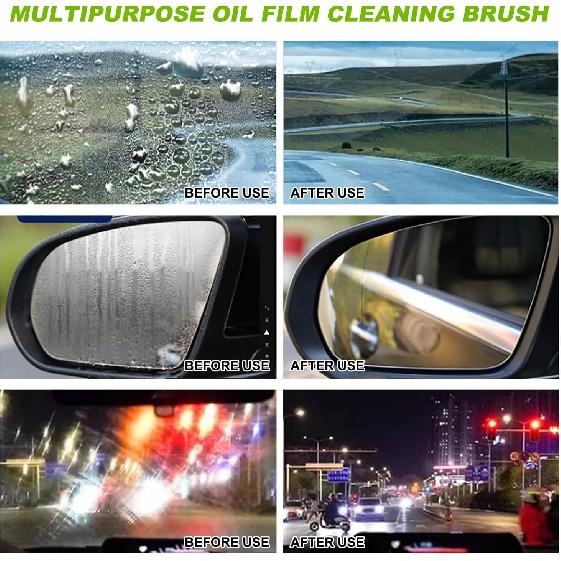 2Pcs Automotive Oil Film Cleaning Brush,Reusable Oil Film Cleaning Brush,Glass Cleaning Board,Oil Film Cleaning Brush,Car Glass Oil Film Cleaner For