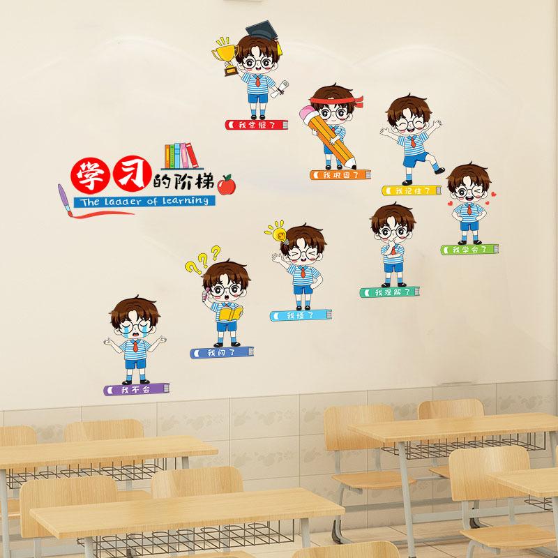 Decorative Wall Stickers Creative Cartoon Wall Stickers School Inspirational Student Stickers Classroom Layout