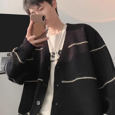 Autumn and Winter New Trendy Brand Versatile Couple Cardigan Sweater Lazy Style Men's Deer Plush Light Luxury Knitted Sweater