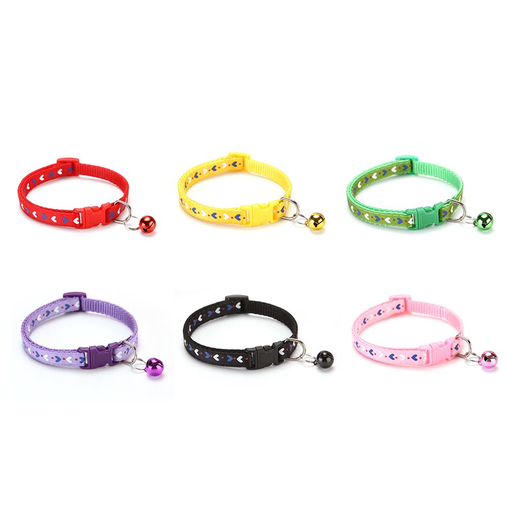 Süßes Herzmuster Haustierglöckchenhalsband Verstellbar Für Welpenhund Buntes Katze Schnallenhalsband Haustierzubehör Welpenhunde Katzen Zubehör