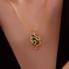 Fashionable and Versatile Snake Bone Chain Retro Magic Style Girl Necklace Pendant with Unique Temperament Inlaid