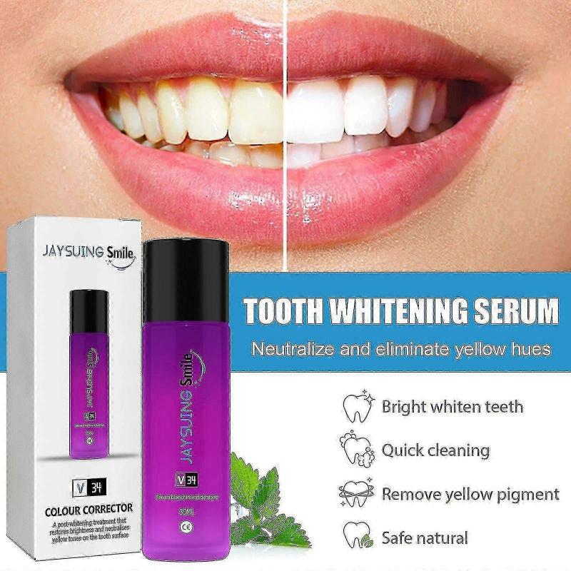 Jaysuing Teeth Whitening Essence Whitening Teeth Oral Cleansing Teeth Stains Tartar Plaque Removal Brightening Teeth Care