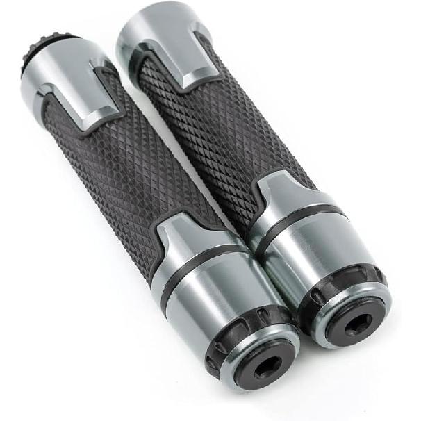 Hand Grips 7/8'' 22mm Motorcycle Grips Non Slip Universal Aluminum and Rubber Gel Handlebar Grip for Motorbike