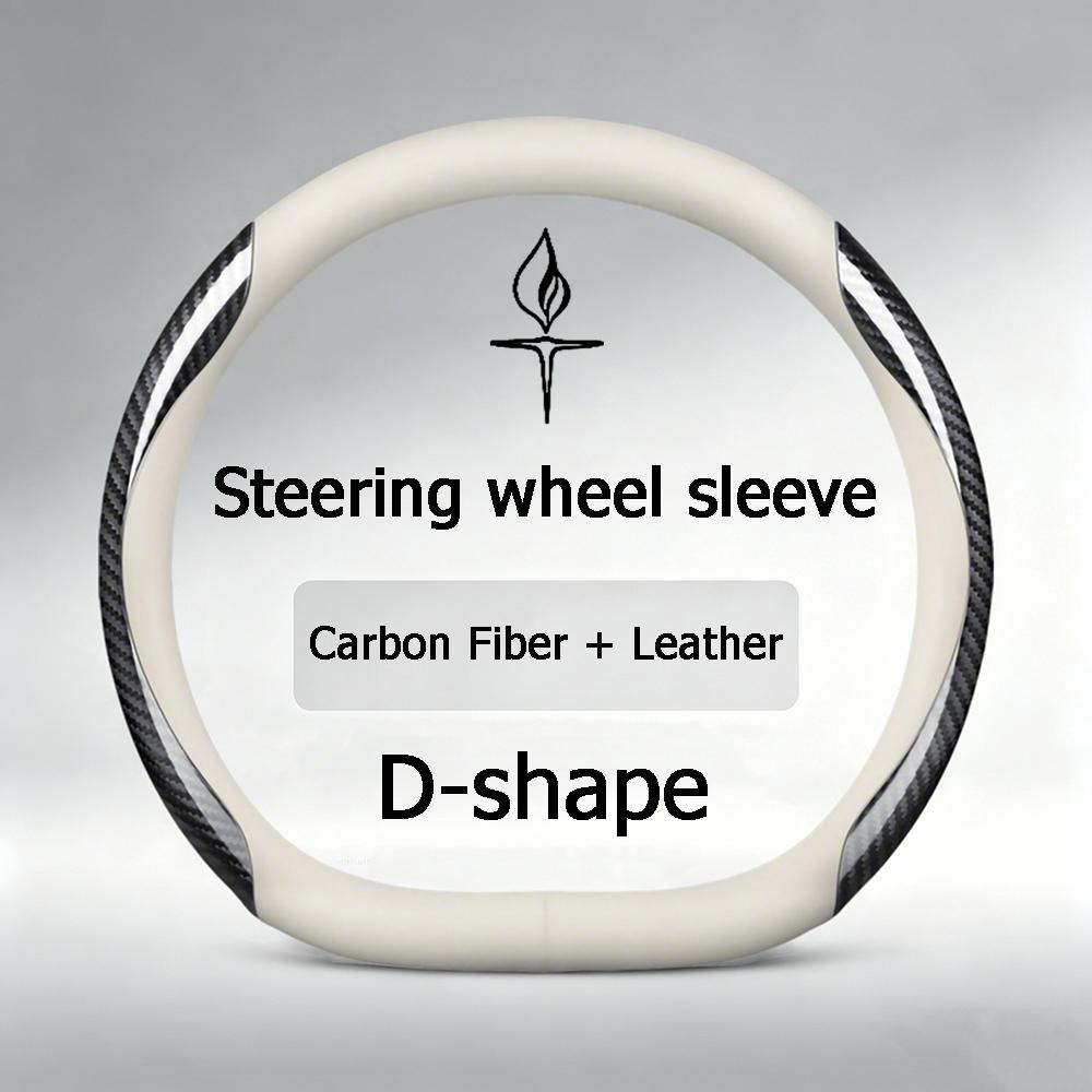 For Cadillac Escalade Deville DTS SRX XT4 XT5 XTS ATS BLS CT4 CT5 CT6 CTS SLR SLS Car Carbon Fiber Leather Steering Wheel Cover